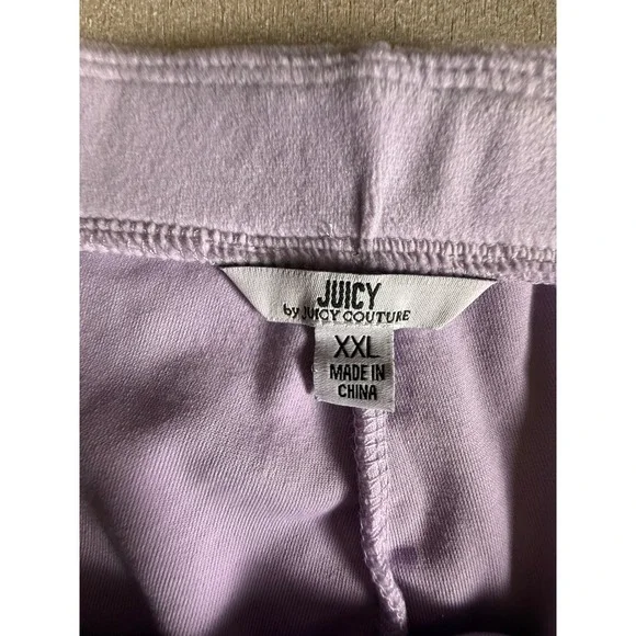 Juicy Couture Velour Crown Logo Bike Shorts Lavender Purple Womens XXL-970 - Picture 4 of 7